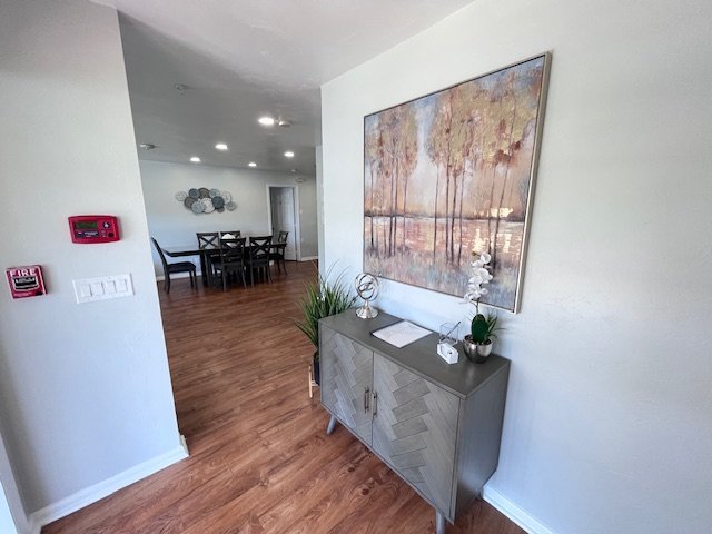 Entry hallway leading to the dining area at the Buttercup Circle home