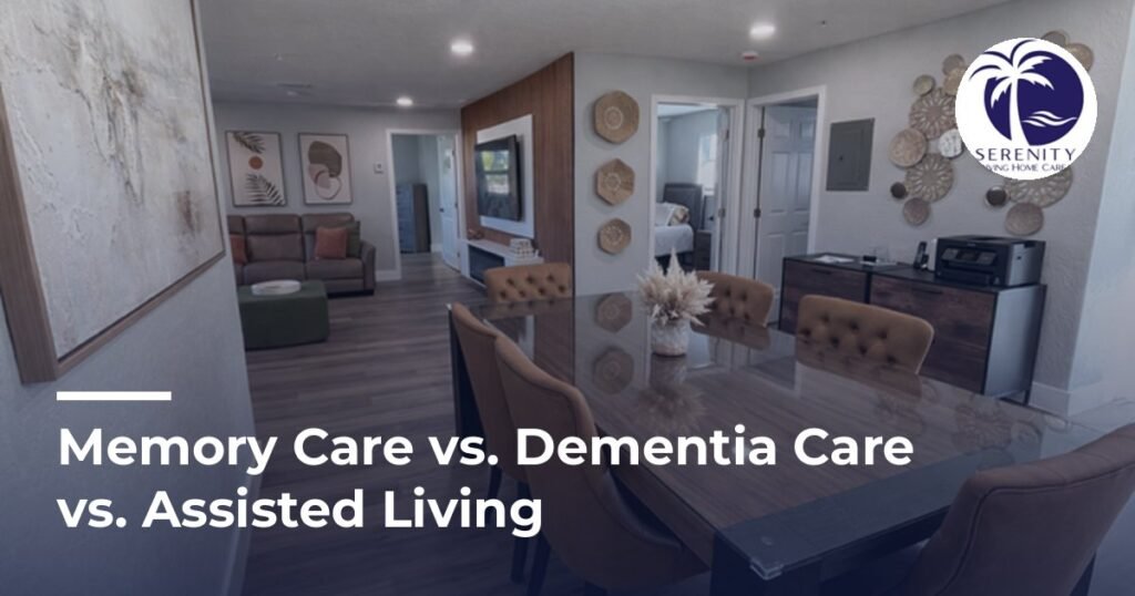 Memory care vs dementia care vs assisted living: dining room at Serenity Living Home Care II